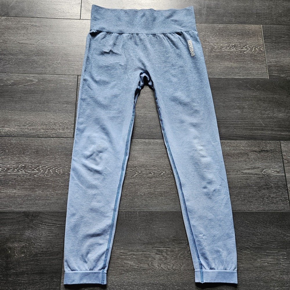 Gymshark Vital Seamless Leggings Women M Ómbre Blue Stretch Performance Training